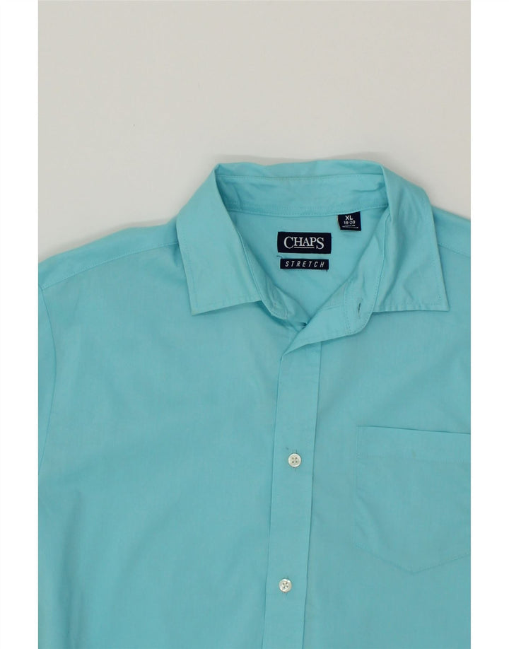 CHAPS Boys Shirt 15-16 Years XL  Blue Cotton Vintage Chaps and Second-Hand Chaps from Messina Hembry 