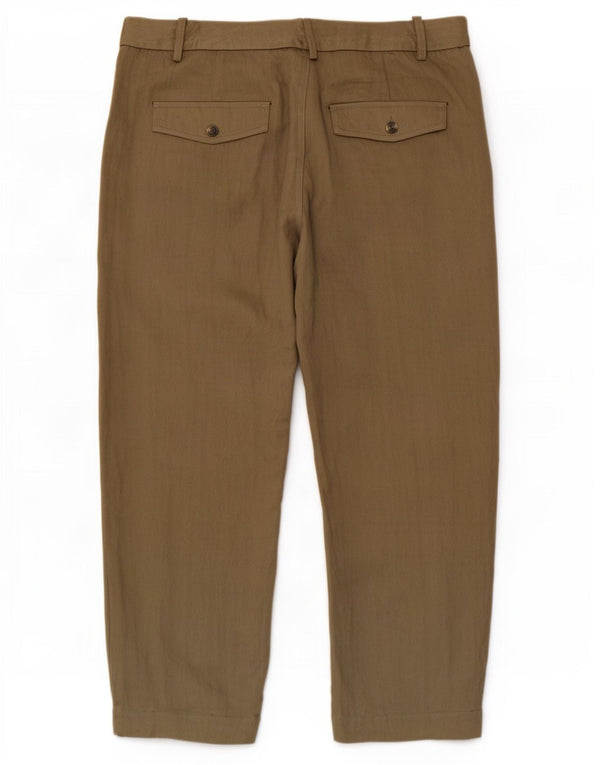 Zara Womens Joggers Cropped Trousers Large W30 L26 Khaki Lyocell