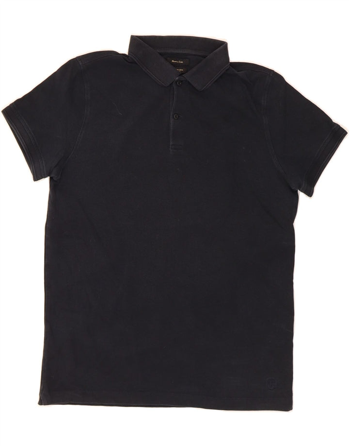 MASSIMO DUTTI Mens Polo Shirt Medium Black Cotton Vintage Massimo Dutti and Second-Hand Massimo Dutti from Messina Hembry 