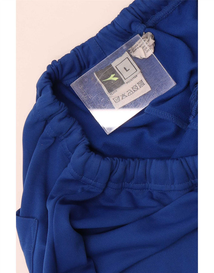 Diadora Mens Tracksuit Trousers Joggers Large Blue Polyester