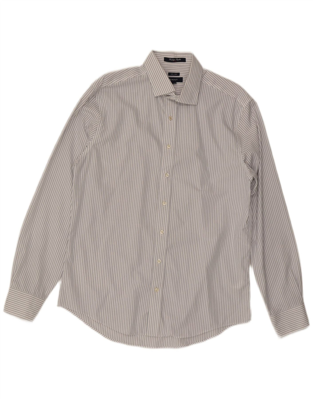 Gant Mens NON - IRON Shirt XL White Striped Cotton