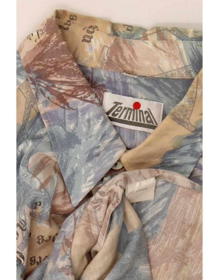 Vintage Mens Abstract Pattern Shirt Size 39/40 Medium Multicoloured