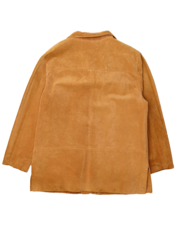 Martin Eden Damen-Blazerjacke aus Wildleder mit 4 Knöpfen IT 48 XL Beige Leder
