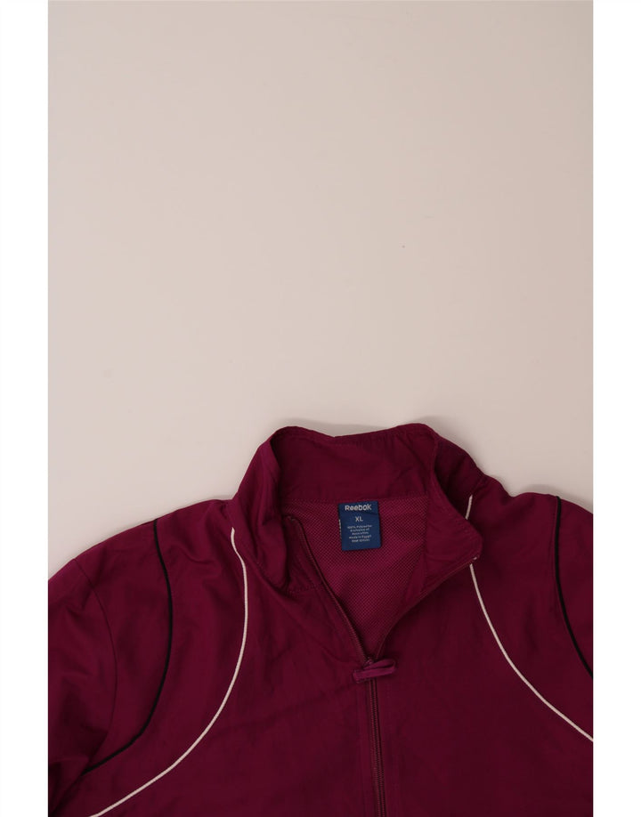 REEBOK Womens Tracksuit Top Jacket UK 18 XL Burgundy Polyester Vintage Reebok and Second-Hand Reebok from Messina Hembry 