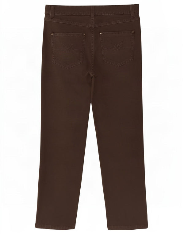 Marks & Spencer Womens Straight Casual Trousers UK 18 XL W36 L28 Brown