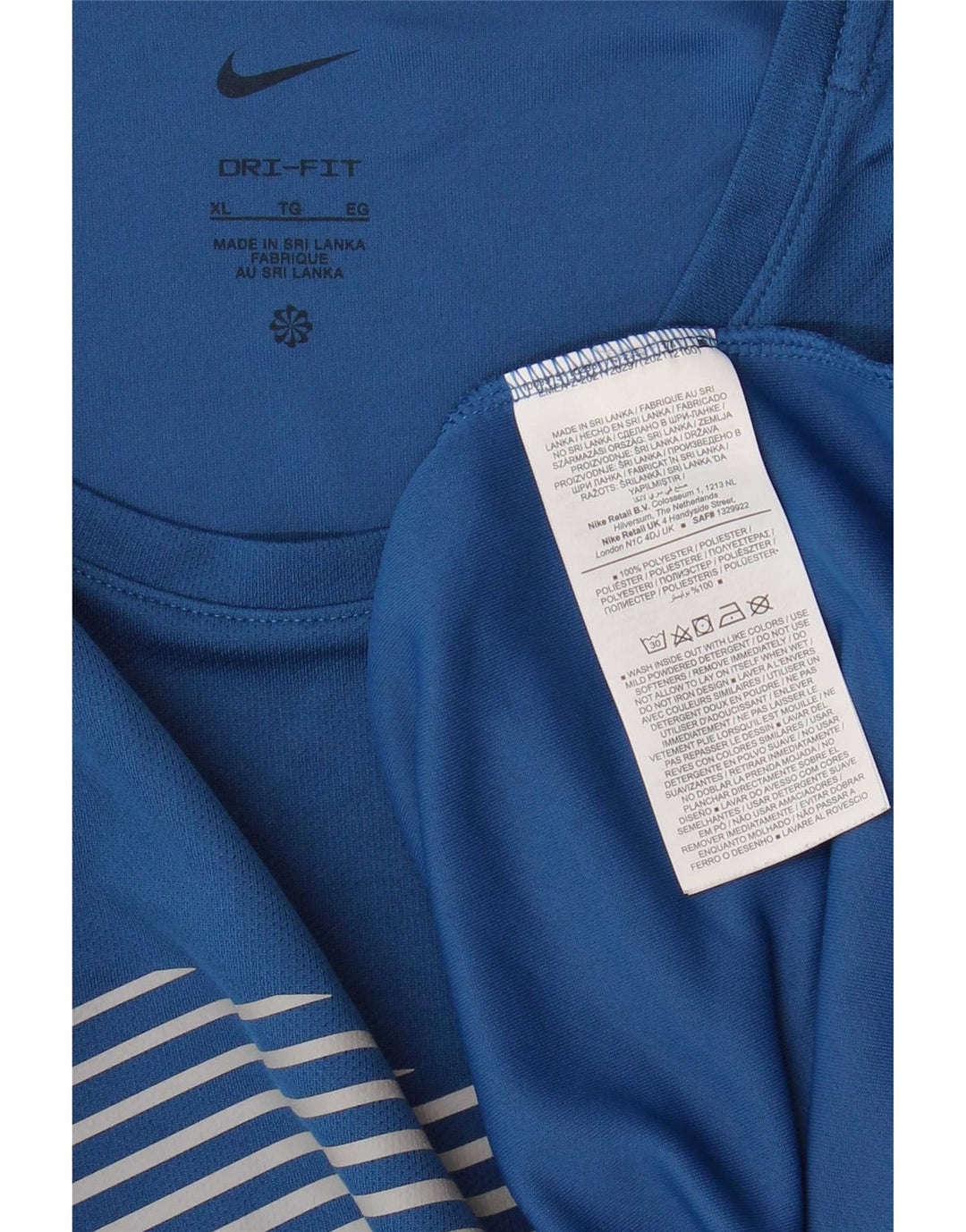 Nike Mens Dri Fit Graphic T-Shirt Top XL Blue Polyester