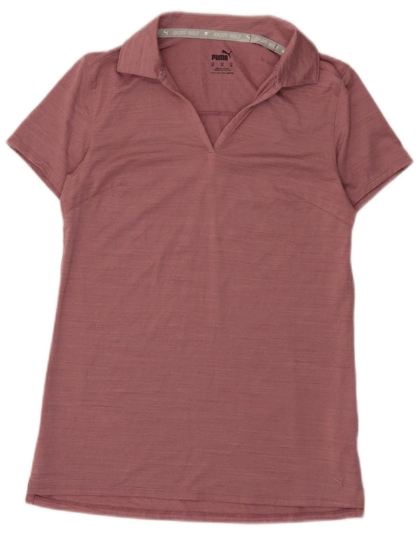 Puma Damen Poloshirt UK 6 XS Rosa geflecktes Polyester