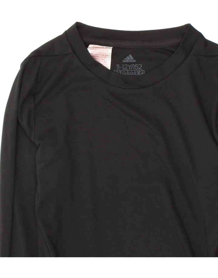 ADIDAS Boys Graphic Top Long Sleeve 11-12 Years Black Vintage Adidas and Second-Hand Adidas from Messina Hembry 
