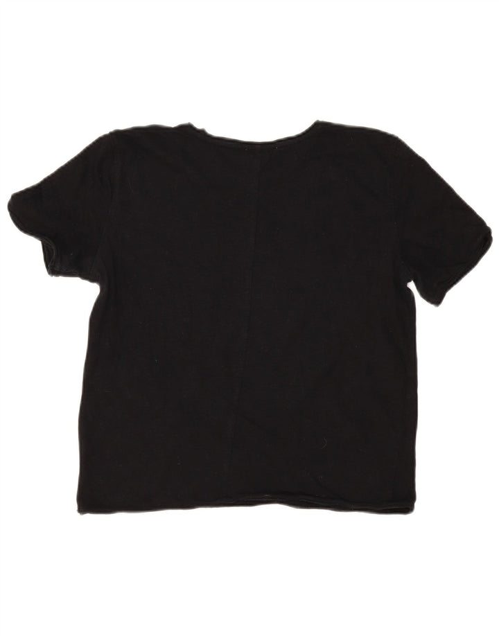 Zara Womens T-Shirt Top UK 12 Medium Black