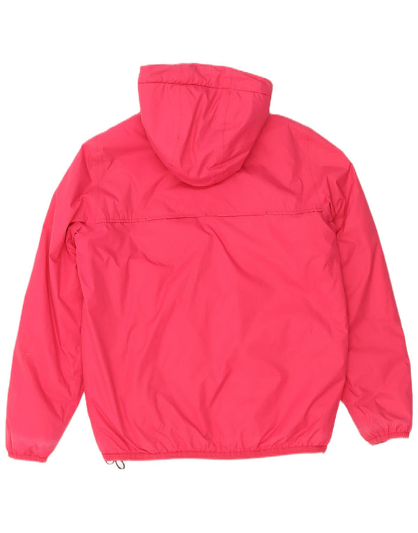 Giacca a vento oversize in sherpa con cappuccio K-Way da donna UK 10 Small Rosa
