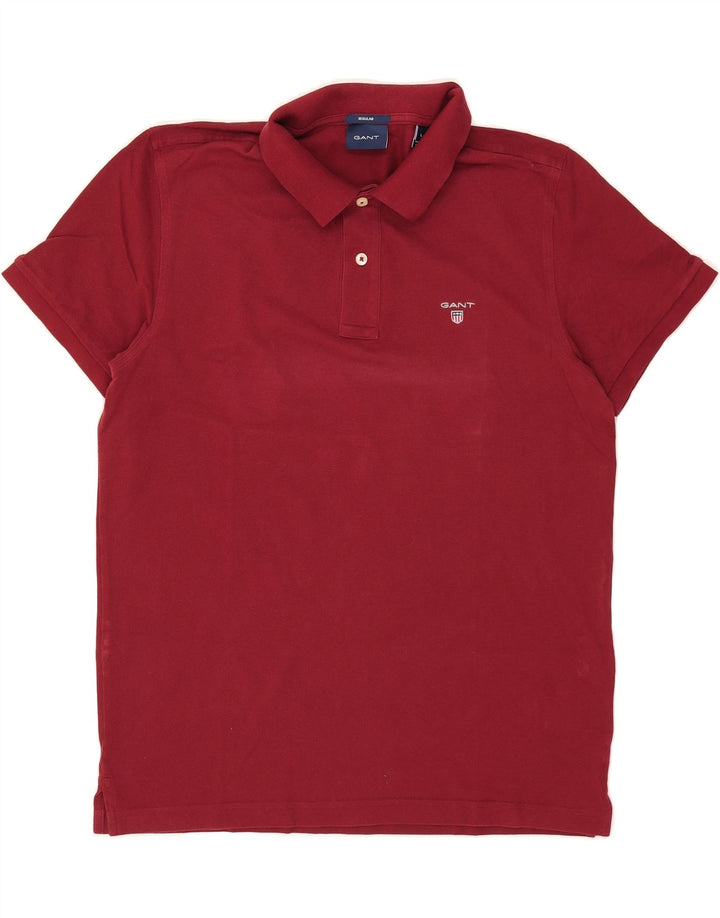 GANT Womens Regular Polo Shirt Large Burgundy Cotton Vintage Gant and Second-Hand Gant from Messina Hembry 