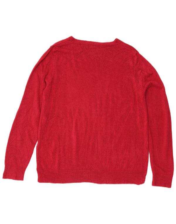 Suéter feminino Marks & Spencer com gola canoa Reino Unido 18 XL rosa acrílico