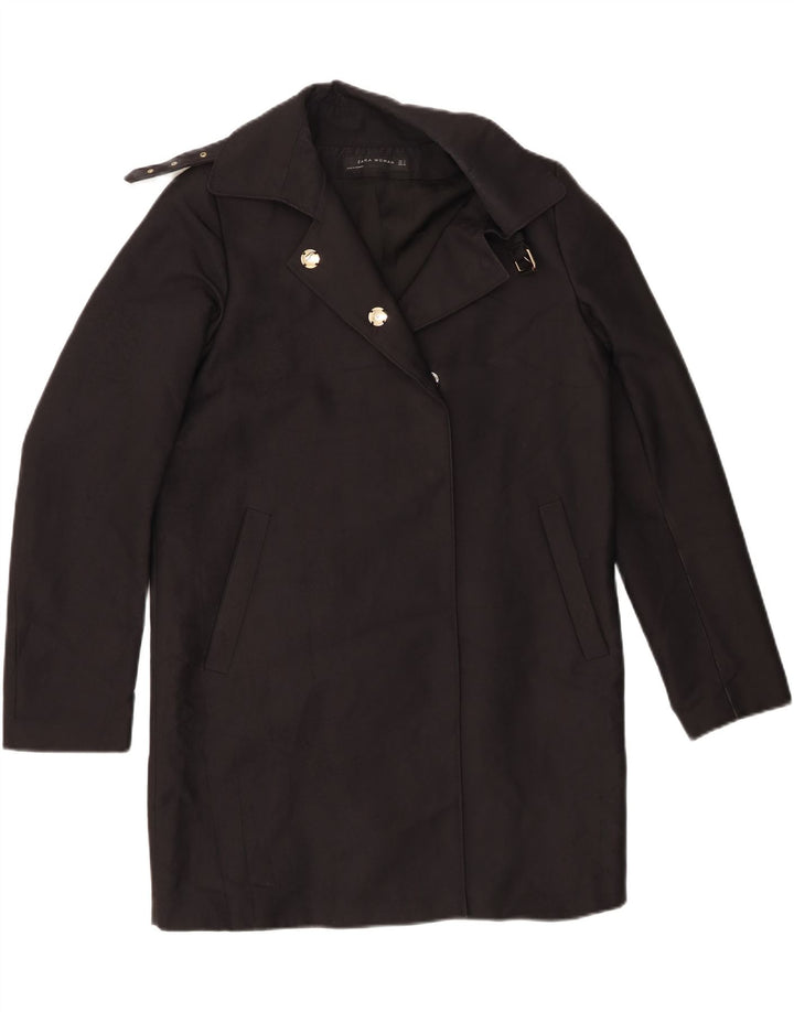 Zara Mujer Abrigo Extragrande UK 10 Small Negro