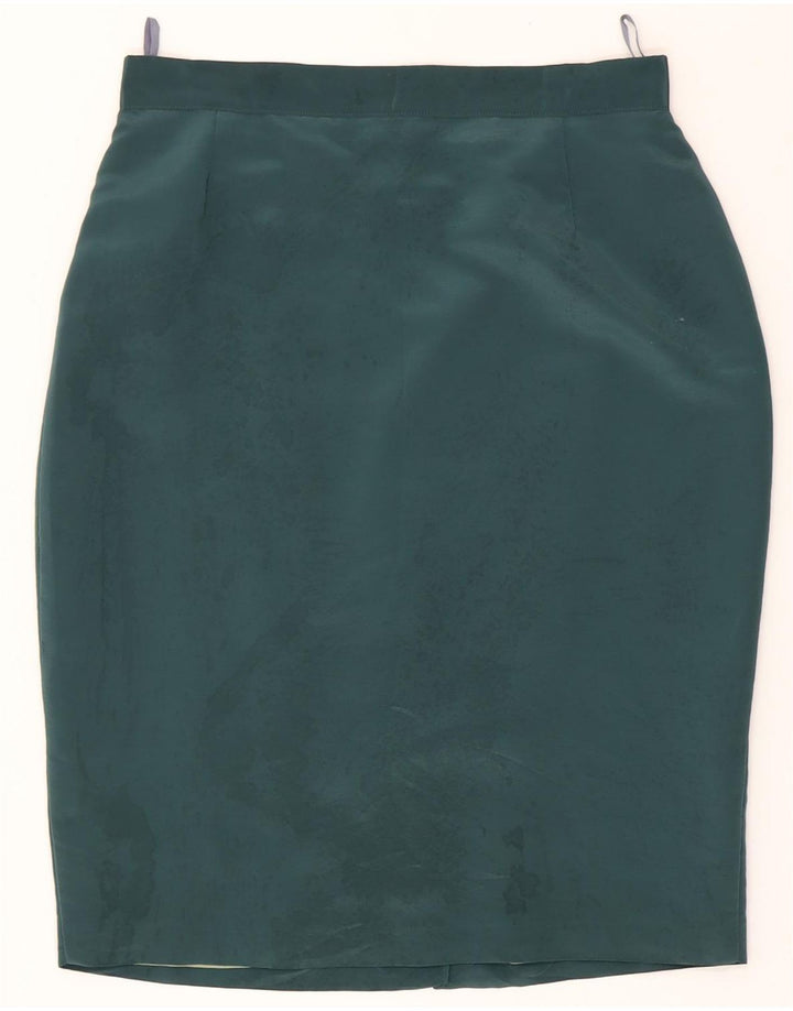 VINTAGE Womens Pencil Skirt UK 12 Medium W28  Green Polyester Vintage Vintage and Second-Hand Vintage from Messina Hembry 
