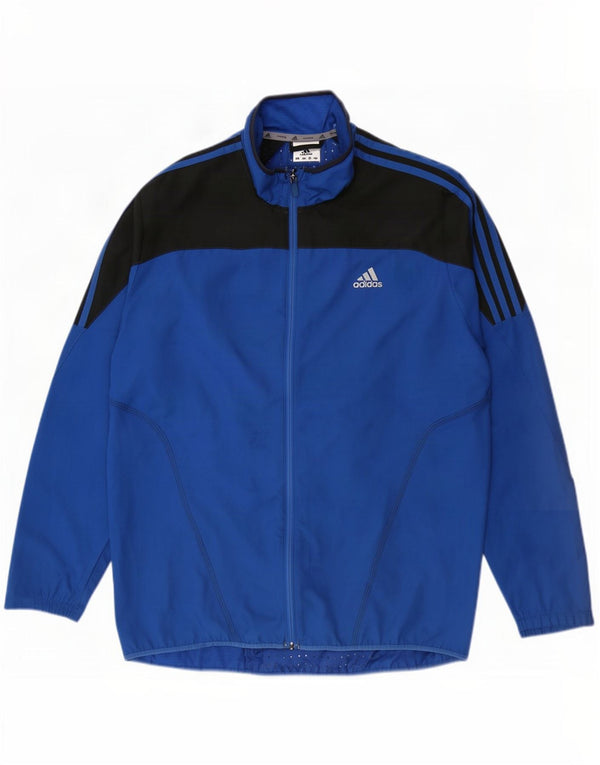 Adidas Veste de survêtement pour homme Large Bleu Colorblock Polyester