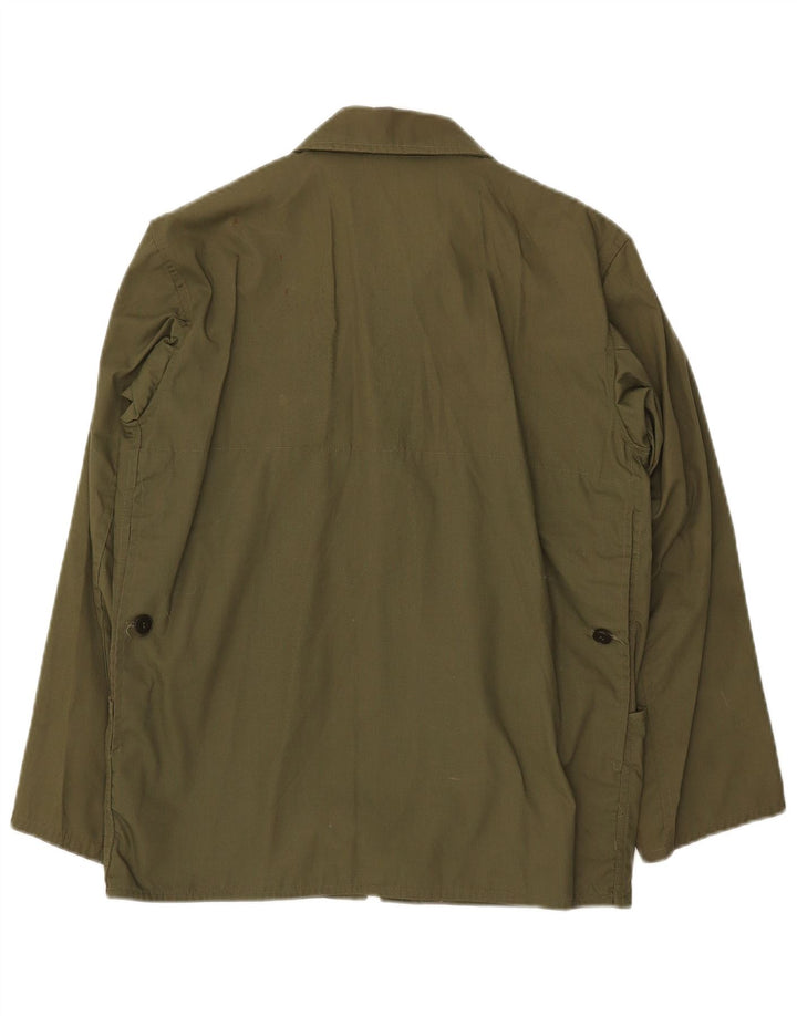 VINTAGE Veste utilitaire homme UK 36 Petit Kaki Polyester