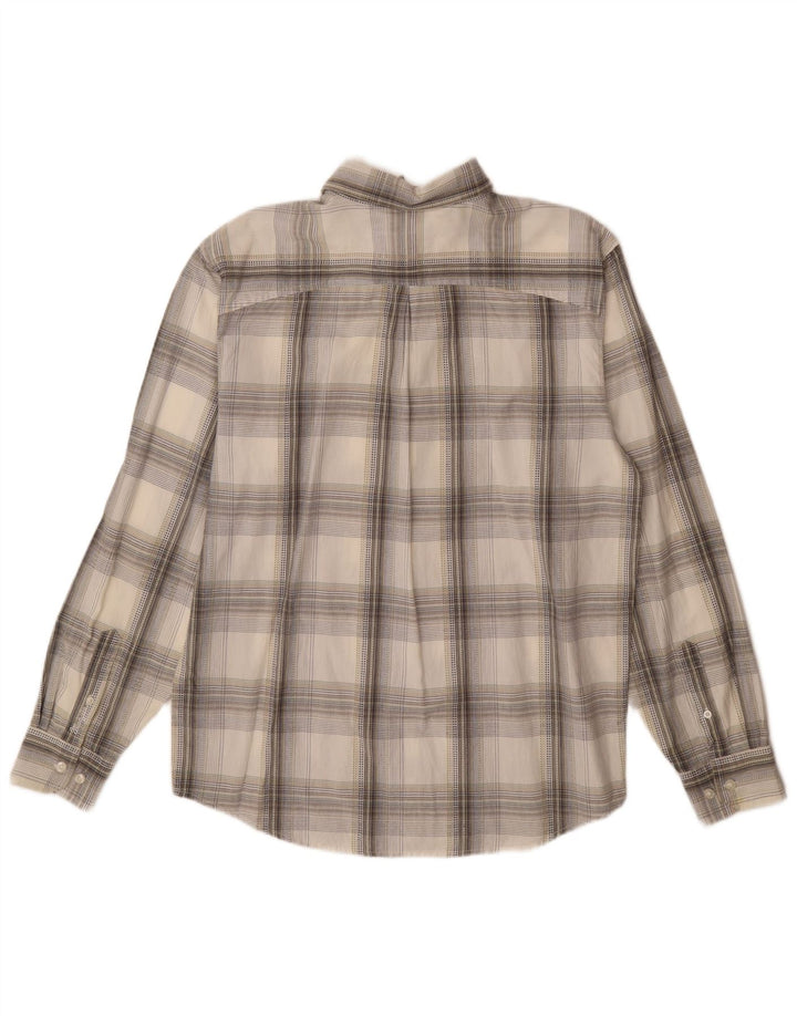 WRANGLER Mens Shirt Medium Off White Check