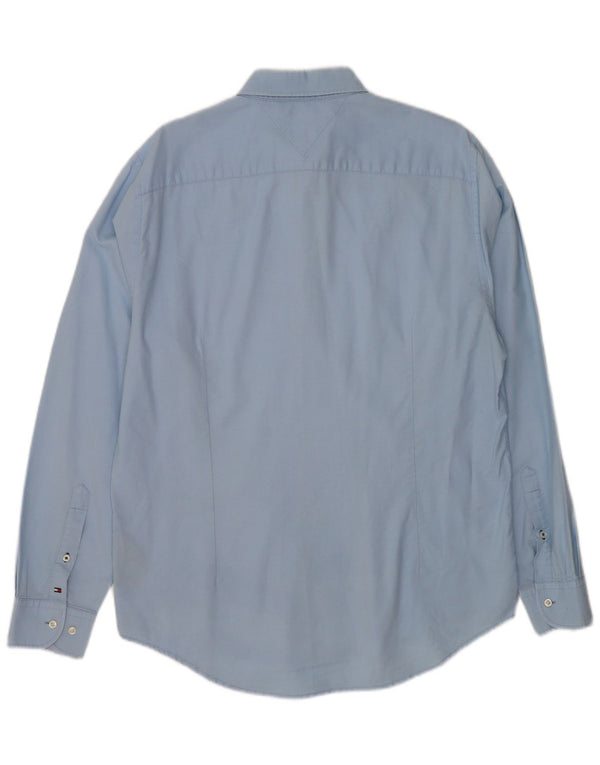 Tommy Hilfiger Mens New York Fit Shirt Large Blue Cotton