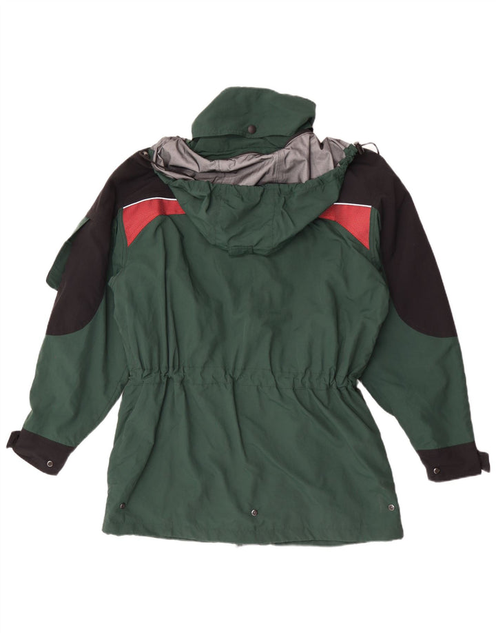 Vintage Mens Hooded Rain Jacket UK 40 Large Green Polyamide