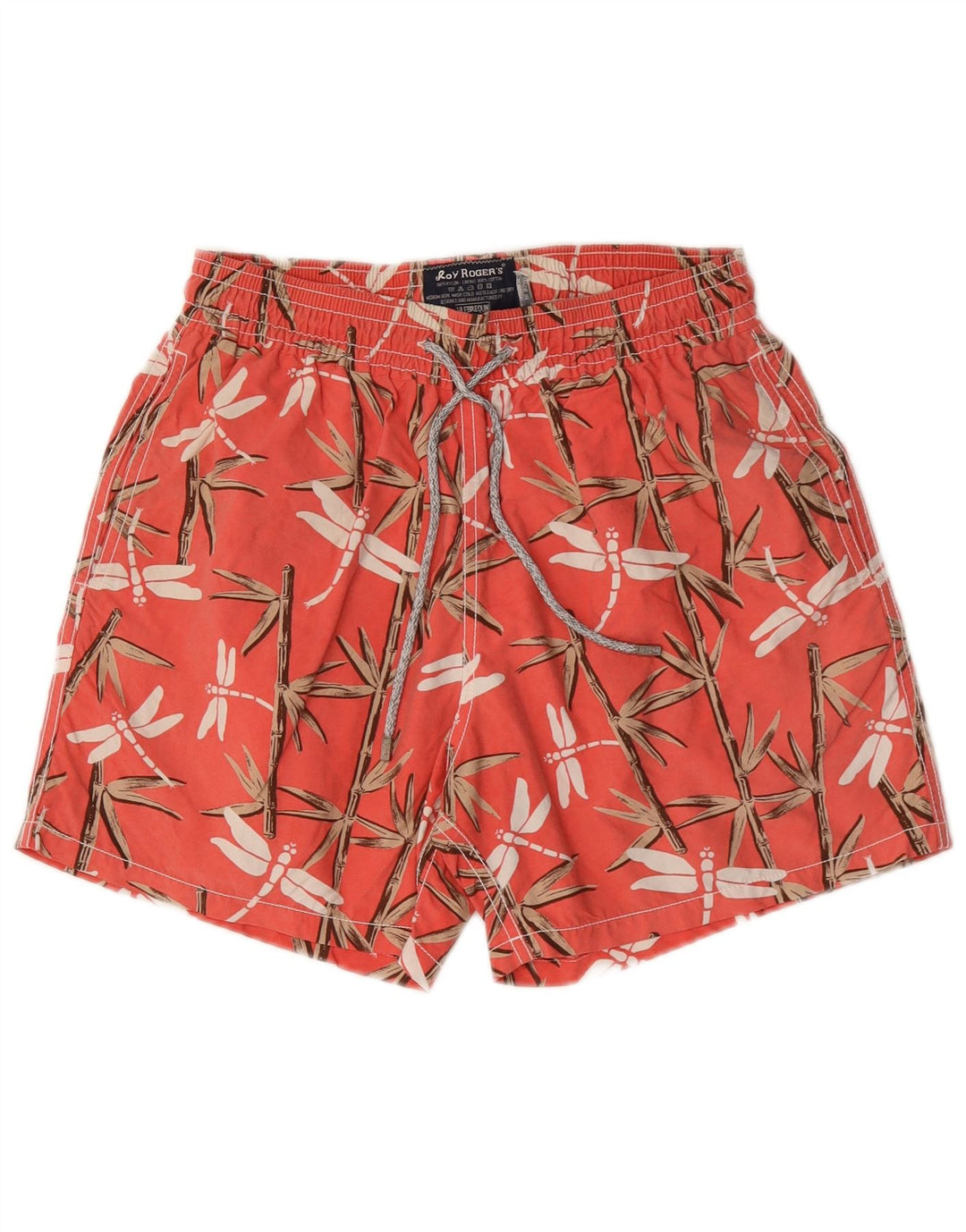Roy Rogers Badeshorts til mænd Medium rød blomstret nylon