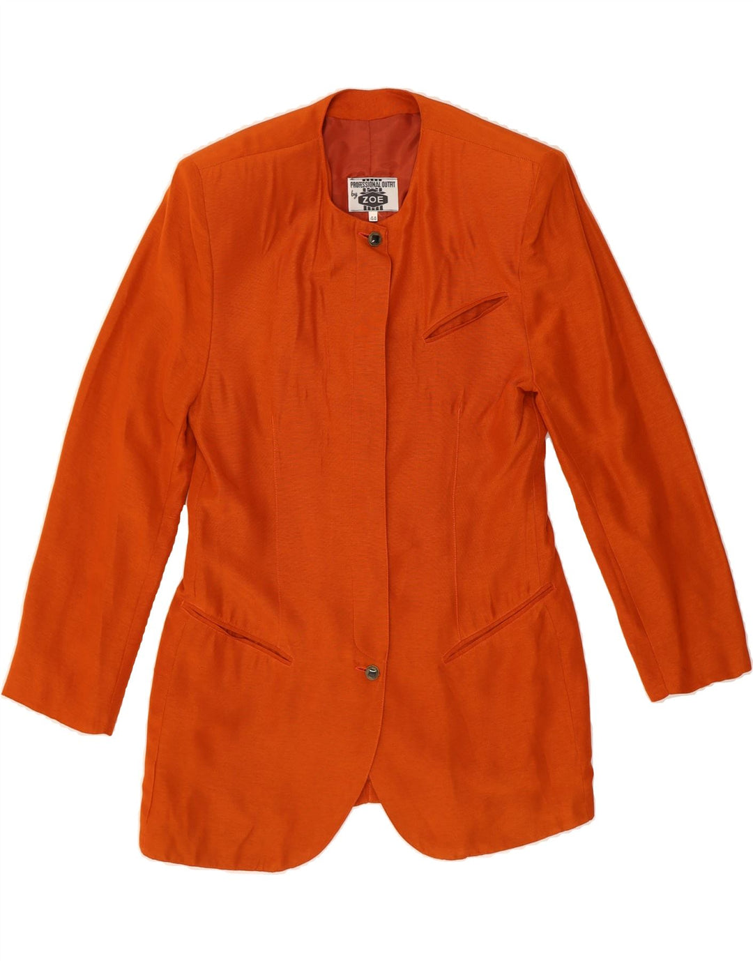 ZOE Womens 2 Button Blazer Jacket IT 44 Medium Orange Vintage Zoe and Second-Hand Zoe from Messina Hembry 