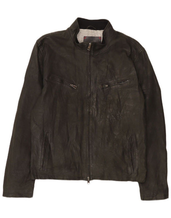 Vintage Mens Leather Jacket UK 38 Medium Black Leather