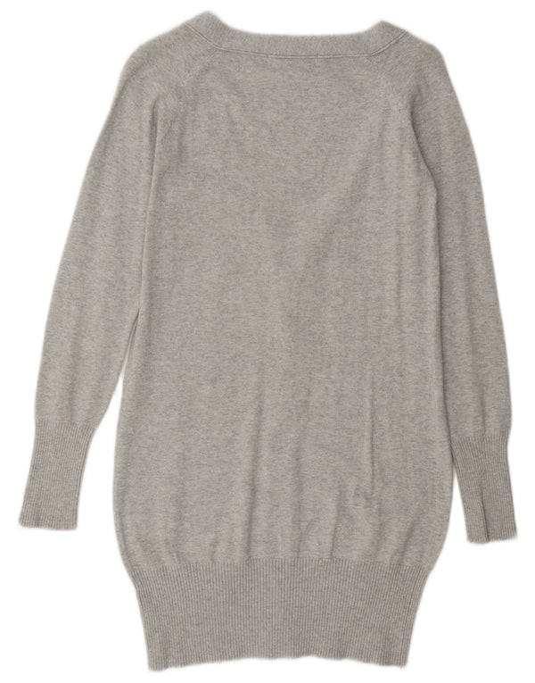 Zara Γυναικεία Ζακέτα UK 10 Small Grey Cotton