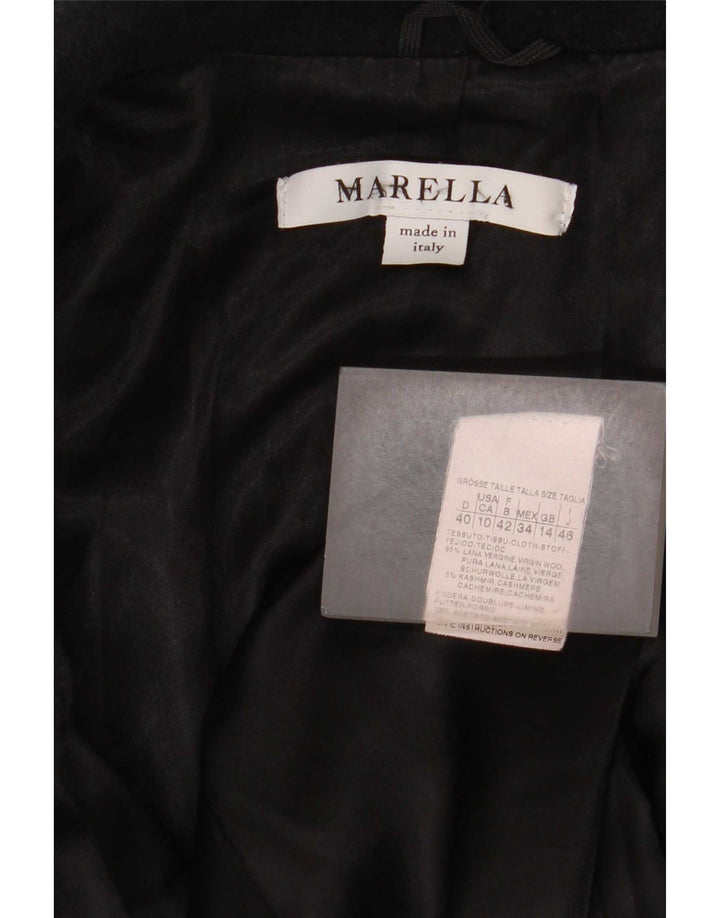 Marella Womens Overcoat UK 14 Large Black Virgin Wool