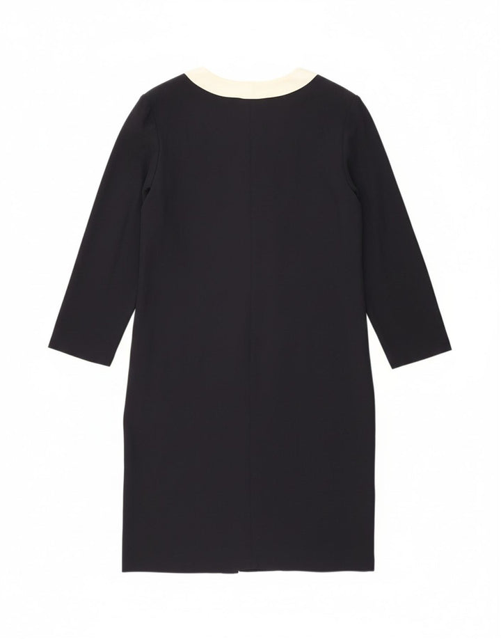 LUISA SPAGNOLI Womens 3/4 Sleeve Basic Dress IT 48 XL Navy Blue Vintage Luisa Spagnoli and Second-Hand Luisa Spagnoli from Messina Hembry 