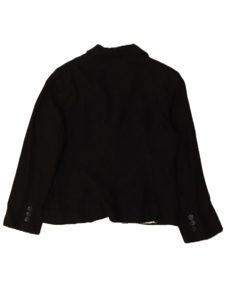 Marks & Spencer Veste blazer à 5 boutons pour femme UK 14 Grand lin noir