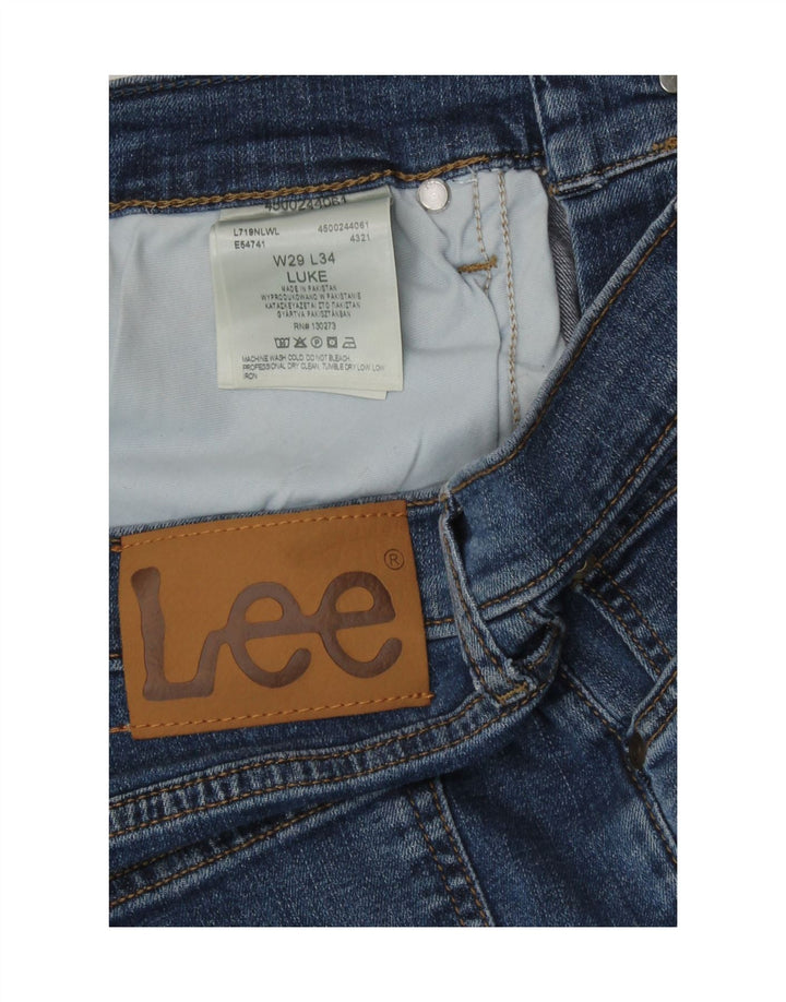 Lee Mens Luke Slim Jeans W29 L29 Blue Cotton