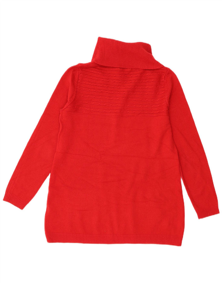 M&Co Womens Roll Neck Jumper Sweater UK 12 Medium  Red Acrylic