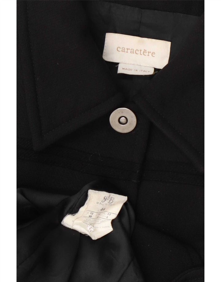 Jaqueta blazer feminina Caractere com 4 botões Reino Unido 12 lã preta média