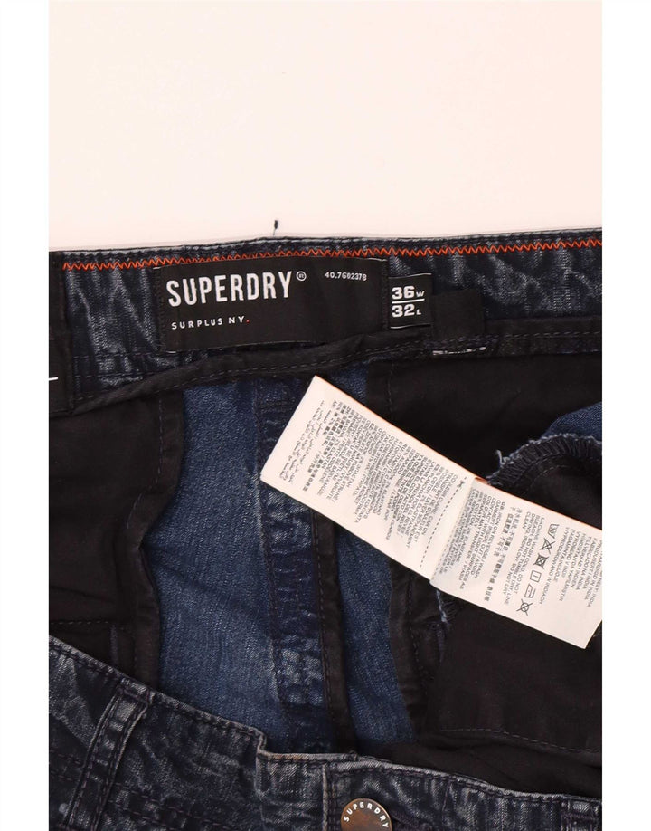 Superdry Mens Cargo Slim Jeans W36 L32 Blue Cotton