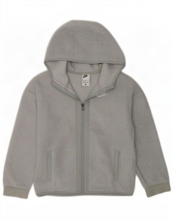 Giacca in pile con cappuccio Nike da ragazzo 11-12 anni in poliestere grigio medio