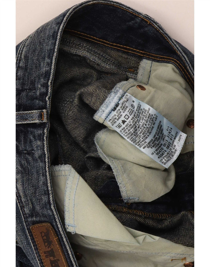 Levi's Damen 470 Straight Jeans W31 L34 Blaue Baumwolle
