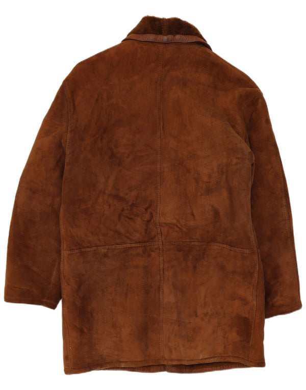 vintage Mens Shearling Overcoat UK 40 Grand Brun