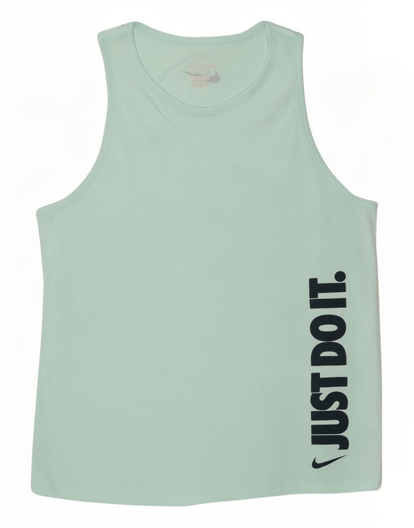 Nike Damen Dri Fit Graphic Weste Top UK 10 Small Grün Baumwolle