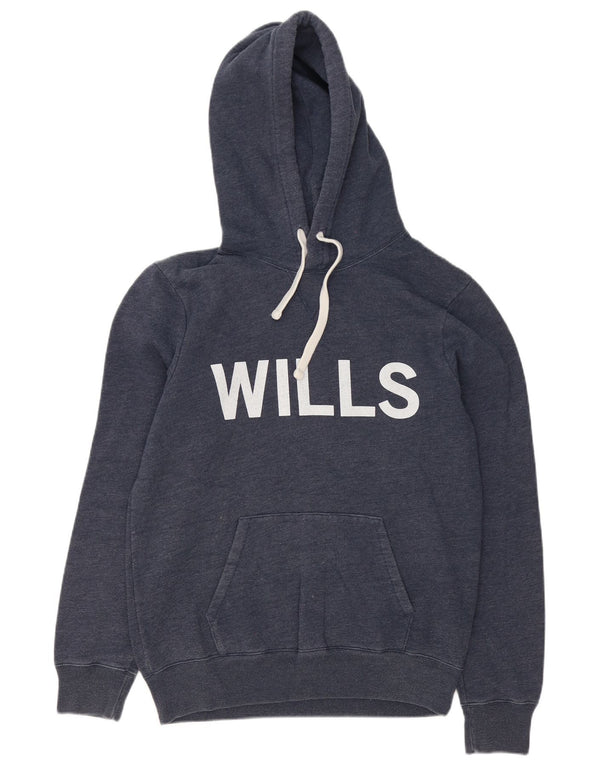 Jack Wills Mens Graphic Hoodie Jumper Medium Navy Blue Cotton