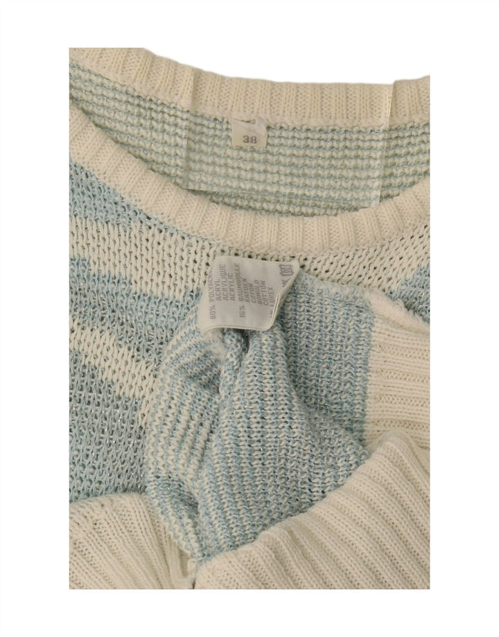 VINTAGE Womens Abstract Pattern Crew Neck Jumper Sweater EU 38 Medium Blue Vintage Vintage and Second-Hand Vintage from Messina Hembry 