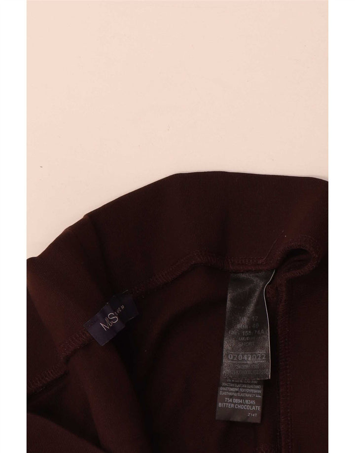 Marks & Spencer Womens Crop Leggings UK 12 Medium Brown Viscose