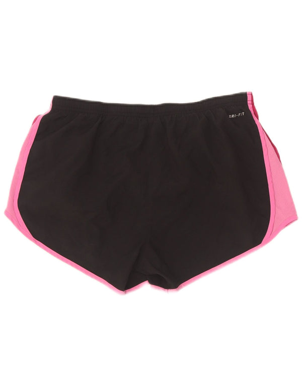 Nike Damen Dri Fit Sport Shorts UK 14 Mittelschwarz Farbblock
