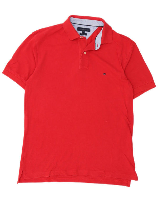 Polo da uomo Regular Fit Tommy Hilfiger Large in cotone rosso