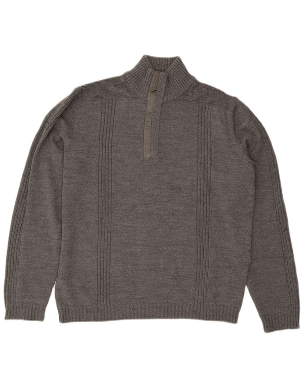 Trussardi Jeans Mens Zip Neck Jumper Sweater XL Grey