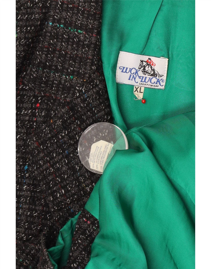 Luck in Luck Herre 3-knaps blazerjakke UK 42 XL Grå Flecked Wool