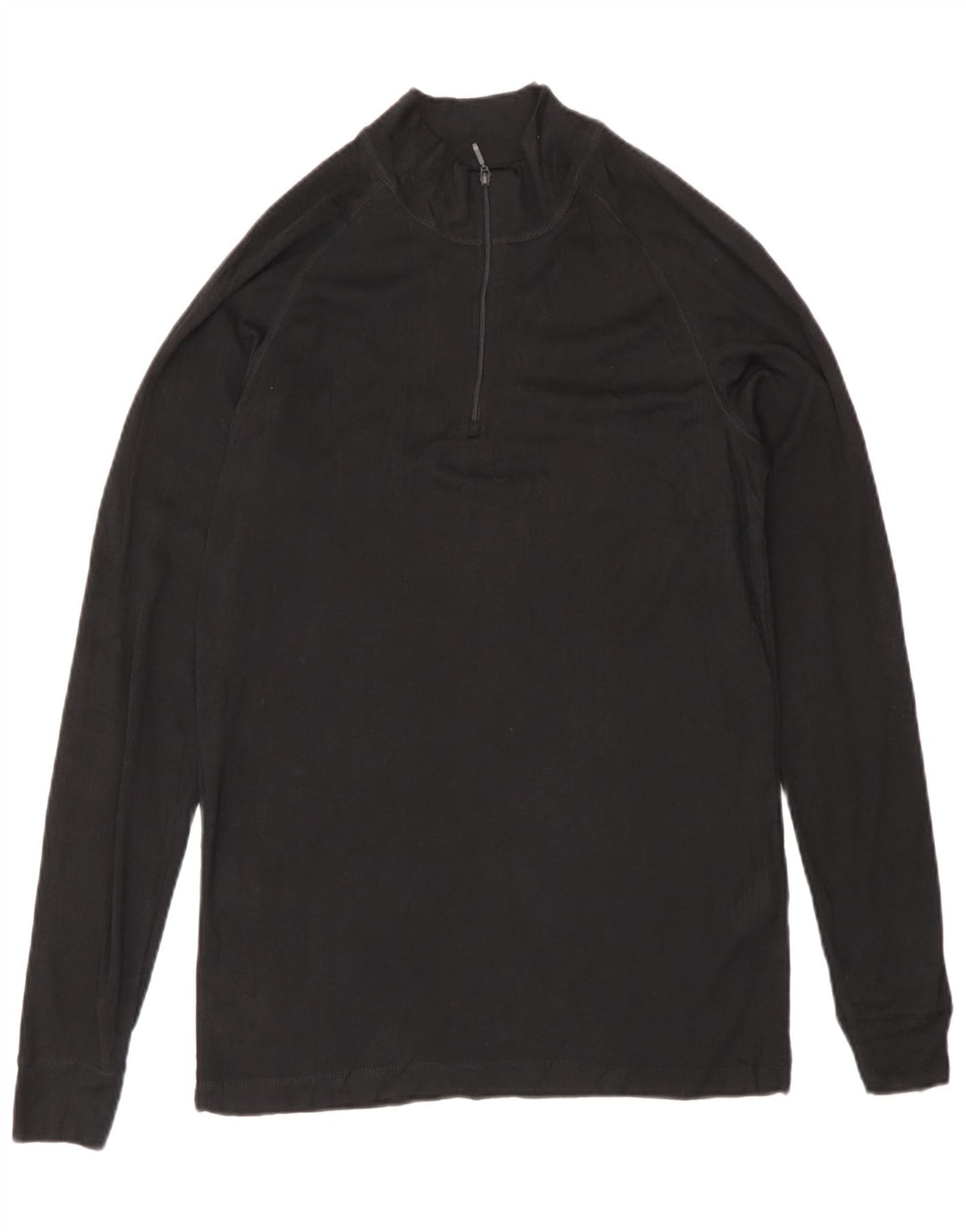 Mountain Warehouse Herre Zip Neck Pullover Træningsdragt Top Lille Sort