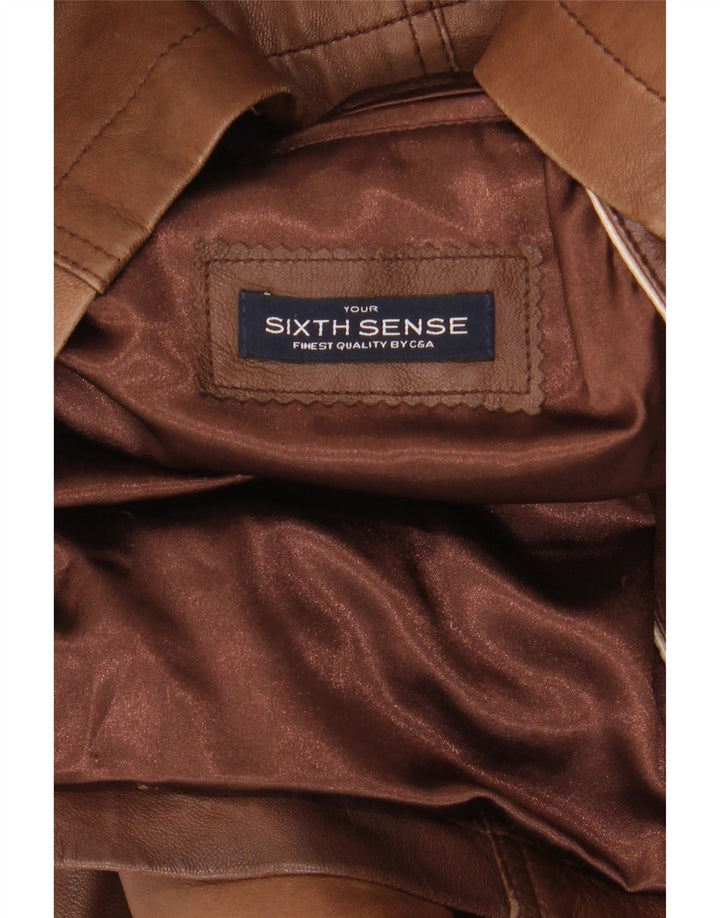 YOUR SIXTH SENSE Womens Bomber Jacket UK 16 Large Brown Vintage Your Sixth Sense and Second-Hand Your Sixth Sense from Messina Hembry 