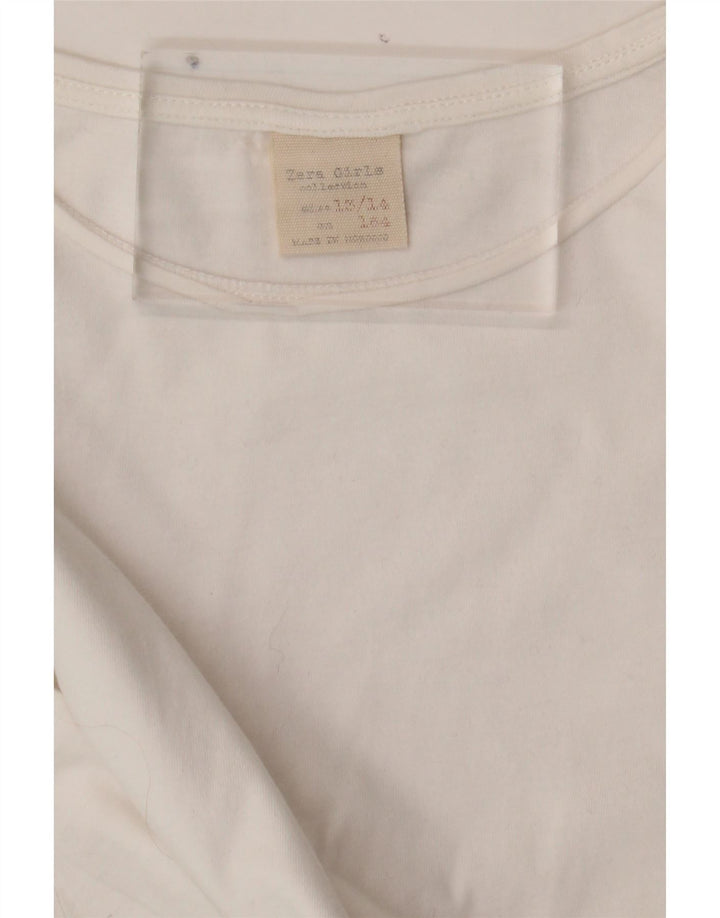 ZARA Girls Top Long Sleeve 13-14 Years White Vintage Zara and Second-Hand Zara from Messina Hembry 