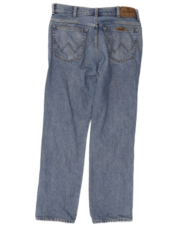 Мужские прямые джинсы Wrangler стандартного кроя W34 L32, синие, хлопок