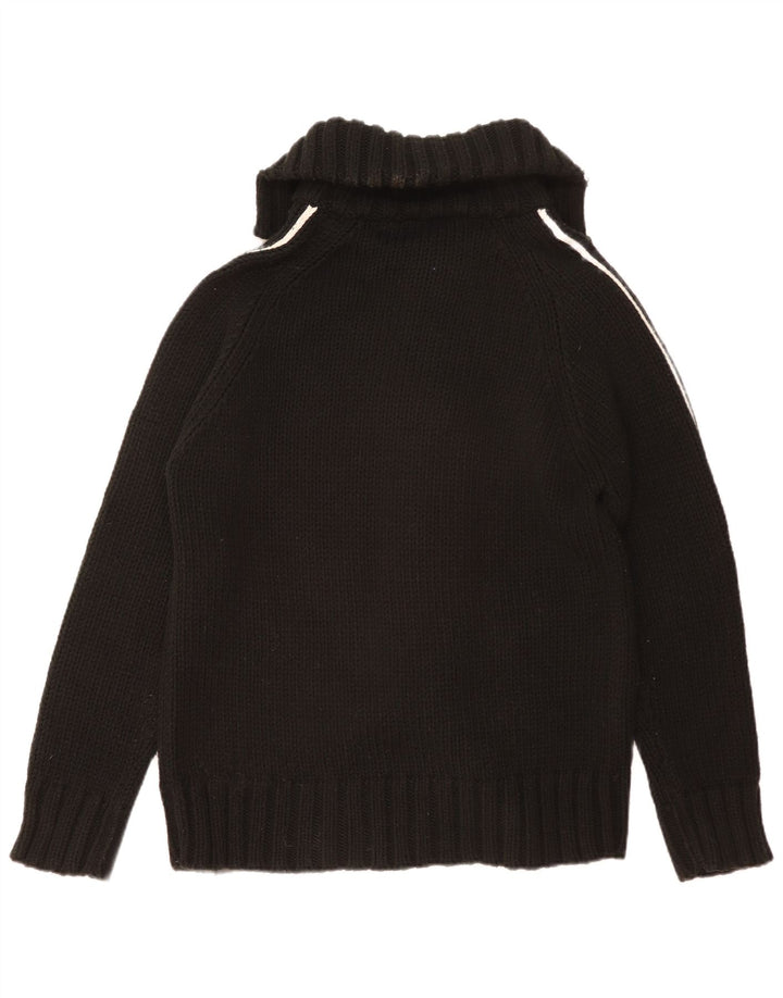 Vintage Mens Cardigan Sweater Large Black Acrylic